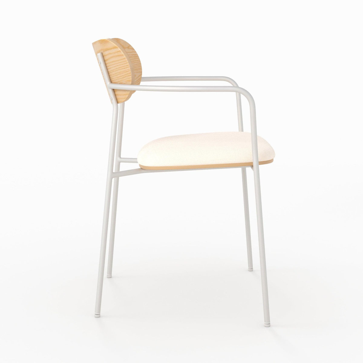 Rendez vous déco Lot de 2 chaises en tissu beige et placage en bois clair-Marine