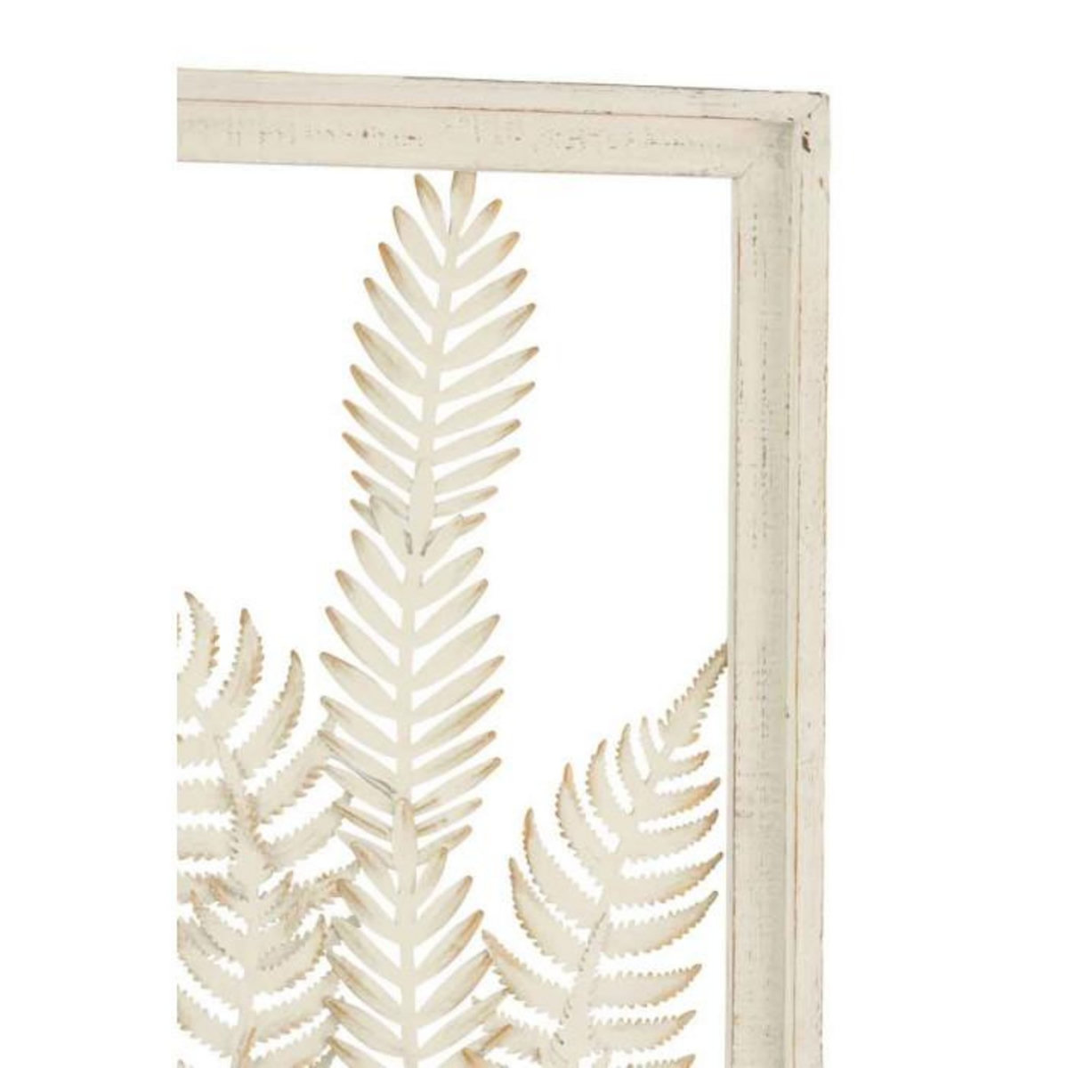 Paris Prix Décoration Murale en Métal  Plantes  82cm Blanc
