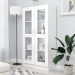 VIDAXL Armoire vitrine Blanc brillant 82,5x30,5x150 cm Bois ingenierie