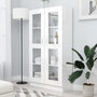 Voir la diapositive 1 : VIDAXL Armoire vitrine Blanc brillant 82,5x30,5x150 cm Bois ingenierie
