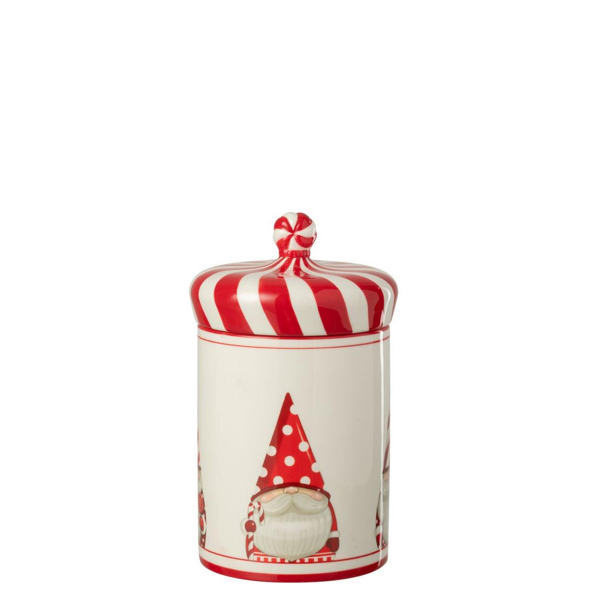 Voir la diapositive 3 : J-LINE Boîte déco en dolomite  père noël  26cm rouge