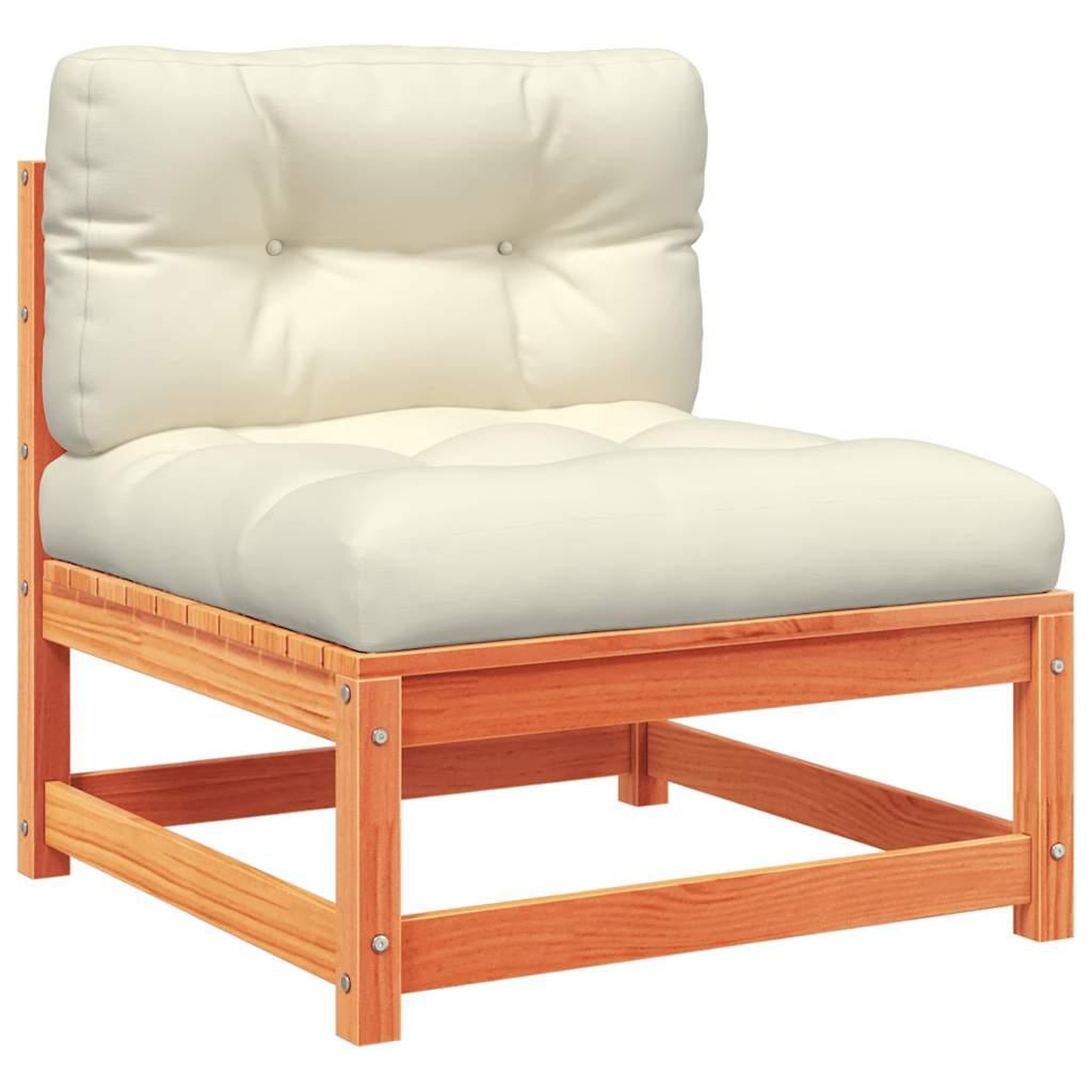 Voir la diapositive 5 : VIDAXL Salon de jardin 6 pcs avec coussins cire marron bois pin massif