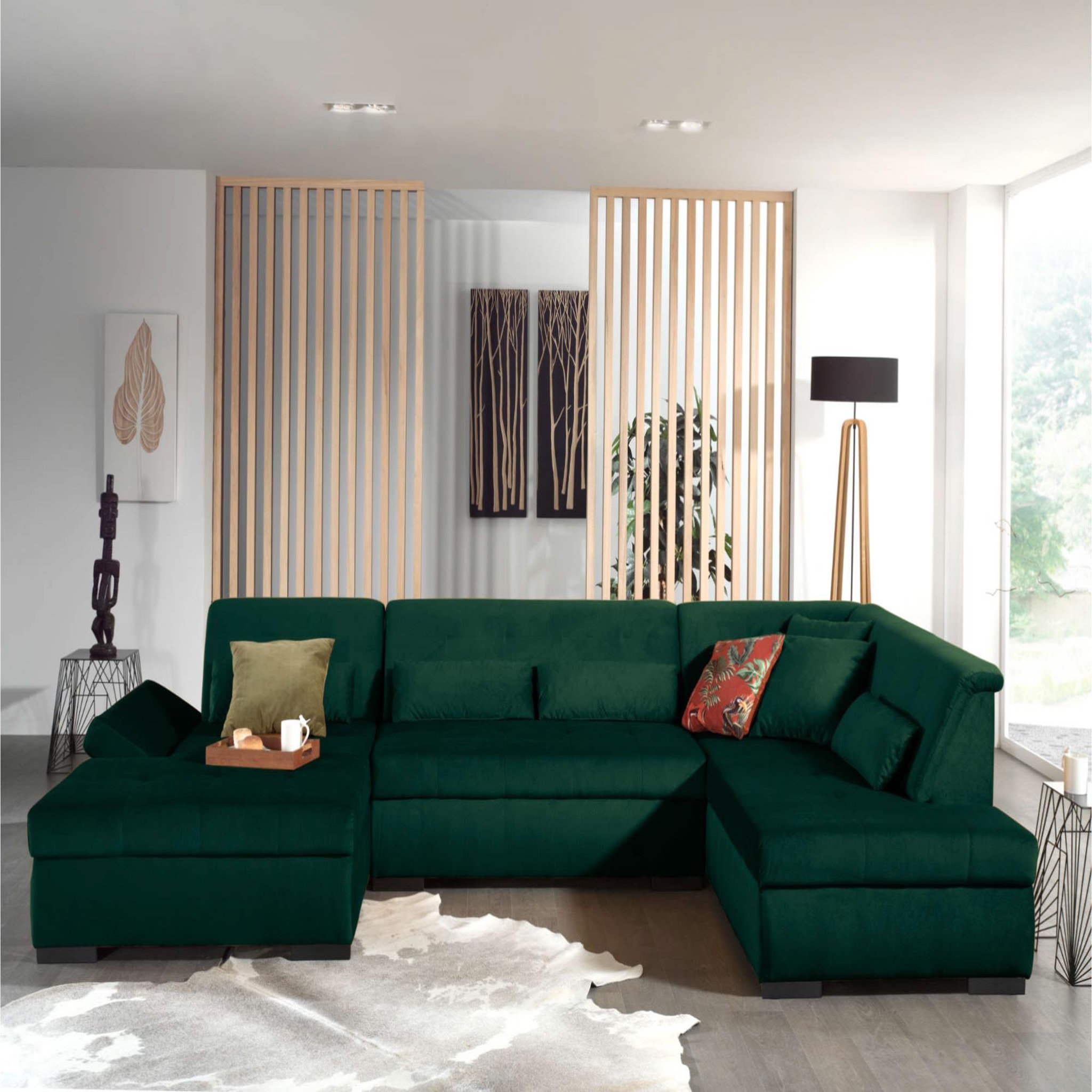 Voir la diapositive 2 : LISA DESIGN Vermont - canapé panoramique d'angle droit - 7 places - xxl - en velours
