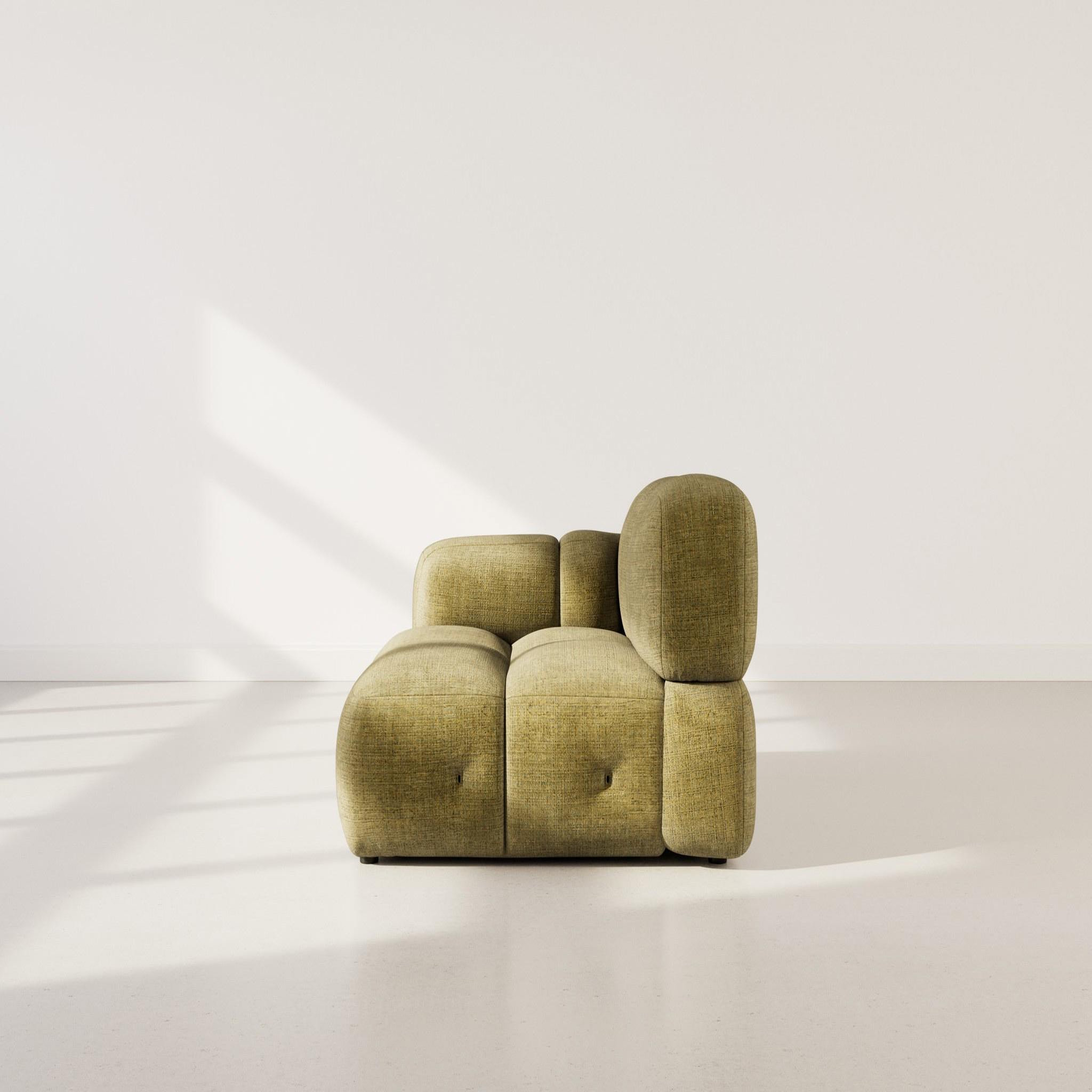 Voir la diapositive 6 : LISA DESIGN Grace - module d'assise gauche en velours texturé