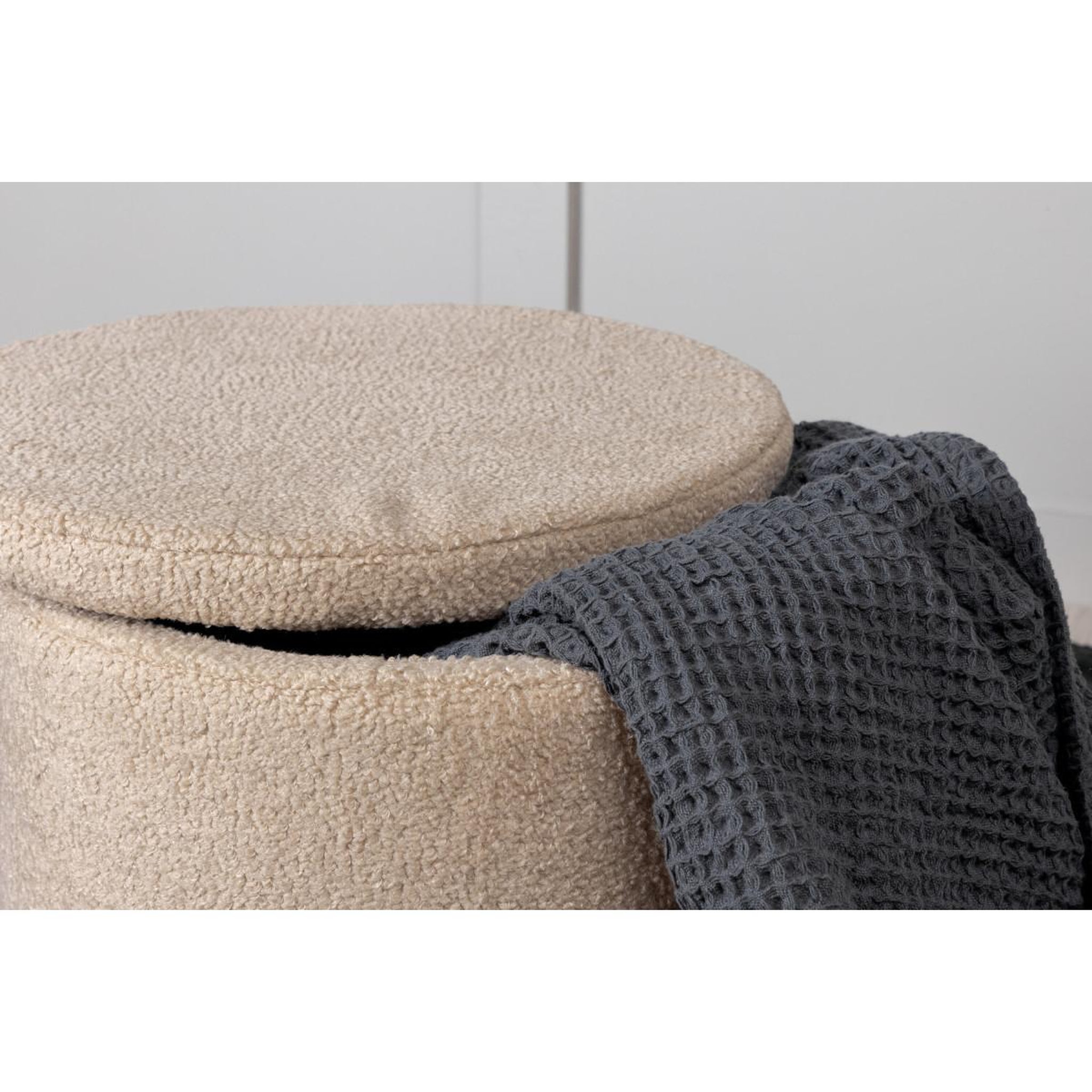 Voir la diapositive 3 : Paris Prix Pouf  avec rangement  dunken   51cm beige