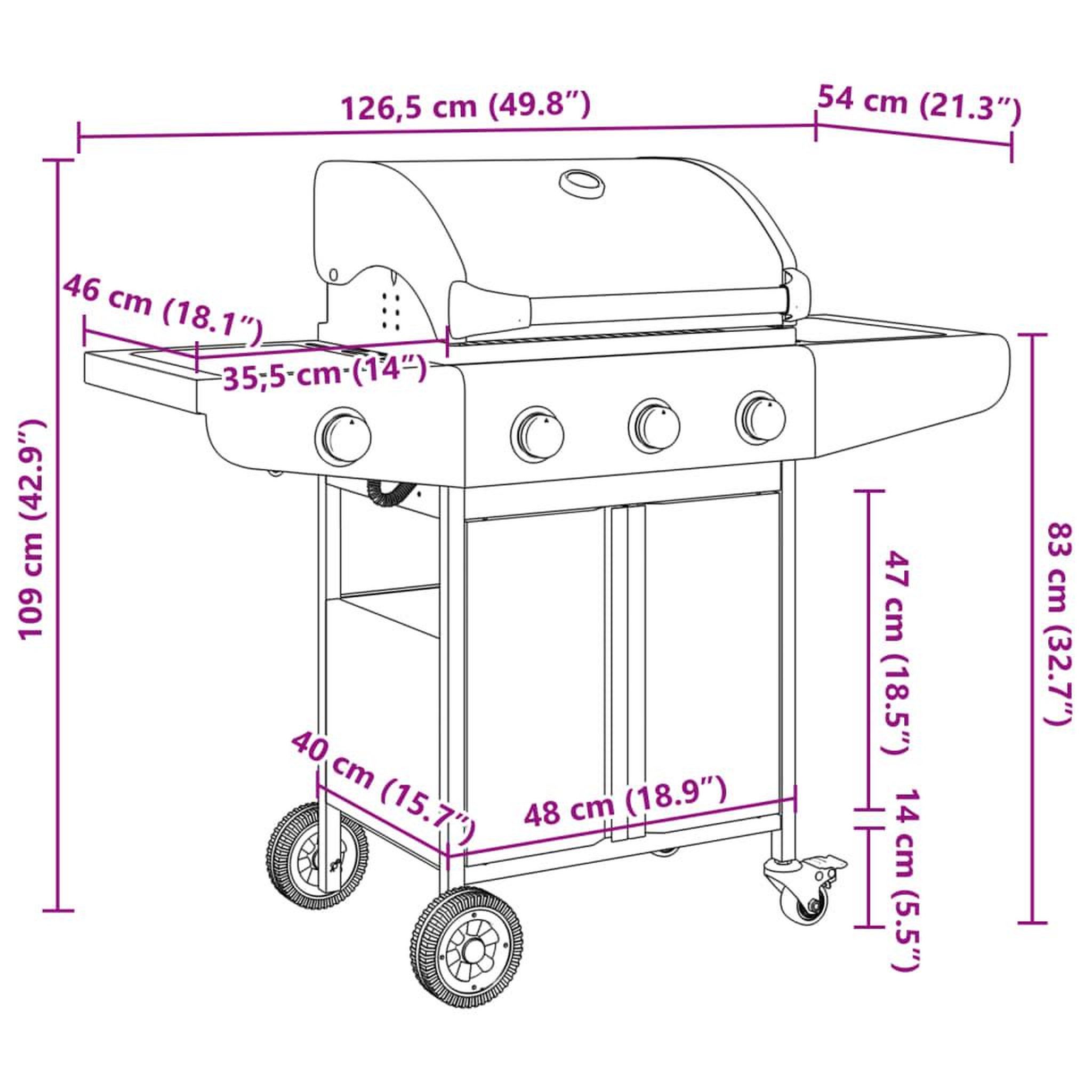 Voir la diapositive 6 : VIDAXL Barbecue gril a gaz avec 4 bruleurs argente acier inoxydable