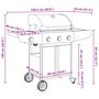 Voir la diapositive 6 : VIDAXL Barbecue gril a gaz avec 4 bruleurs argente acier inoxydable