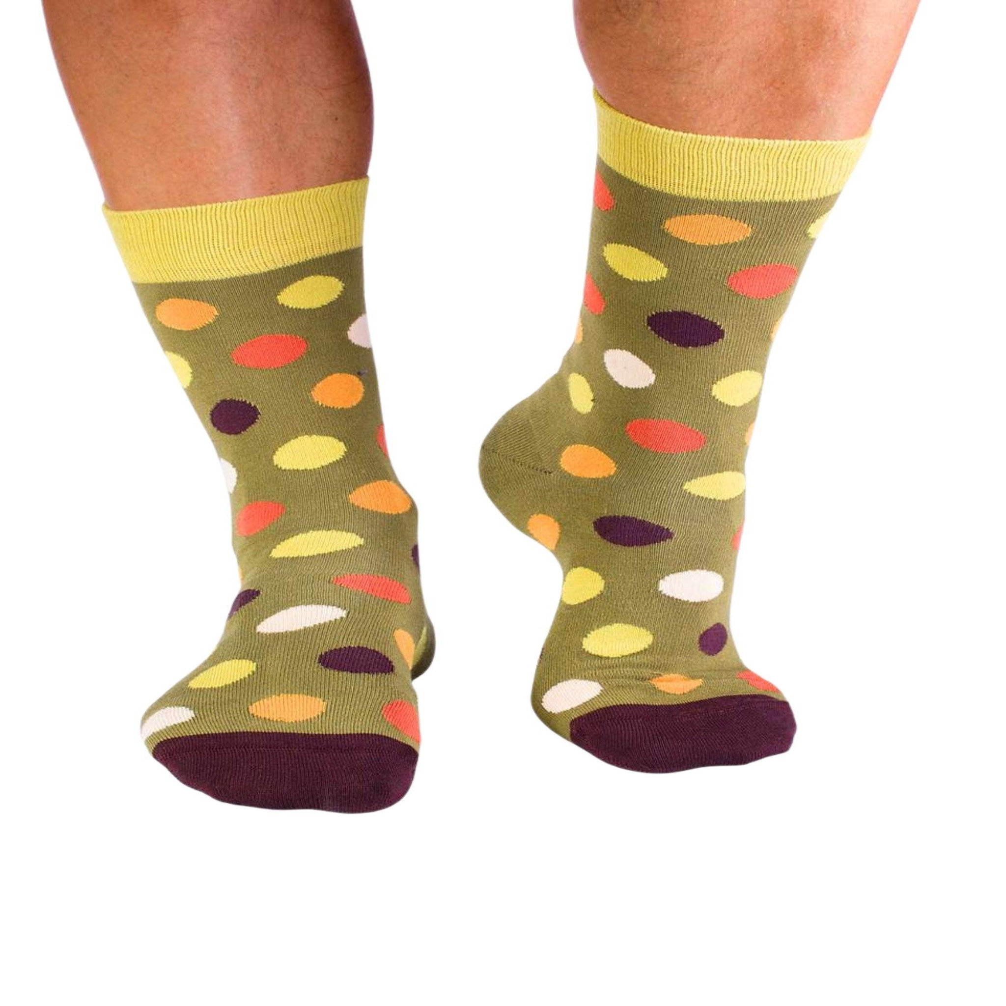 Voir la diapositive 3 : PIRIN HILL Chaussettes en bambou à pois - kaki