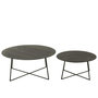Voir la diapositive 2 : Paris Prix Lot de 2 Tables Basses Gigognes en Teck  Lucille  80cm Noir