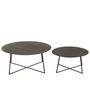 Voir la diapositive 2 : Paris Prix Lot de 2 Tables Basses Gigognes en Teck  Lucille  80cm Noir