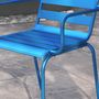 Voir la diapositive 6 : OUTSUNNY Salon de jardin bistro - table basse ronde Ø 60 cm 2 chaises empilables - acier thermolaqué bleu