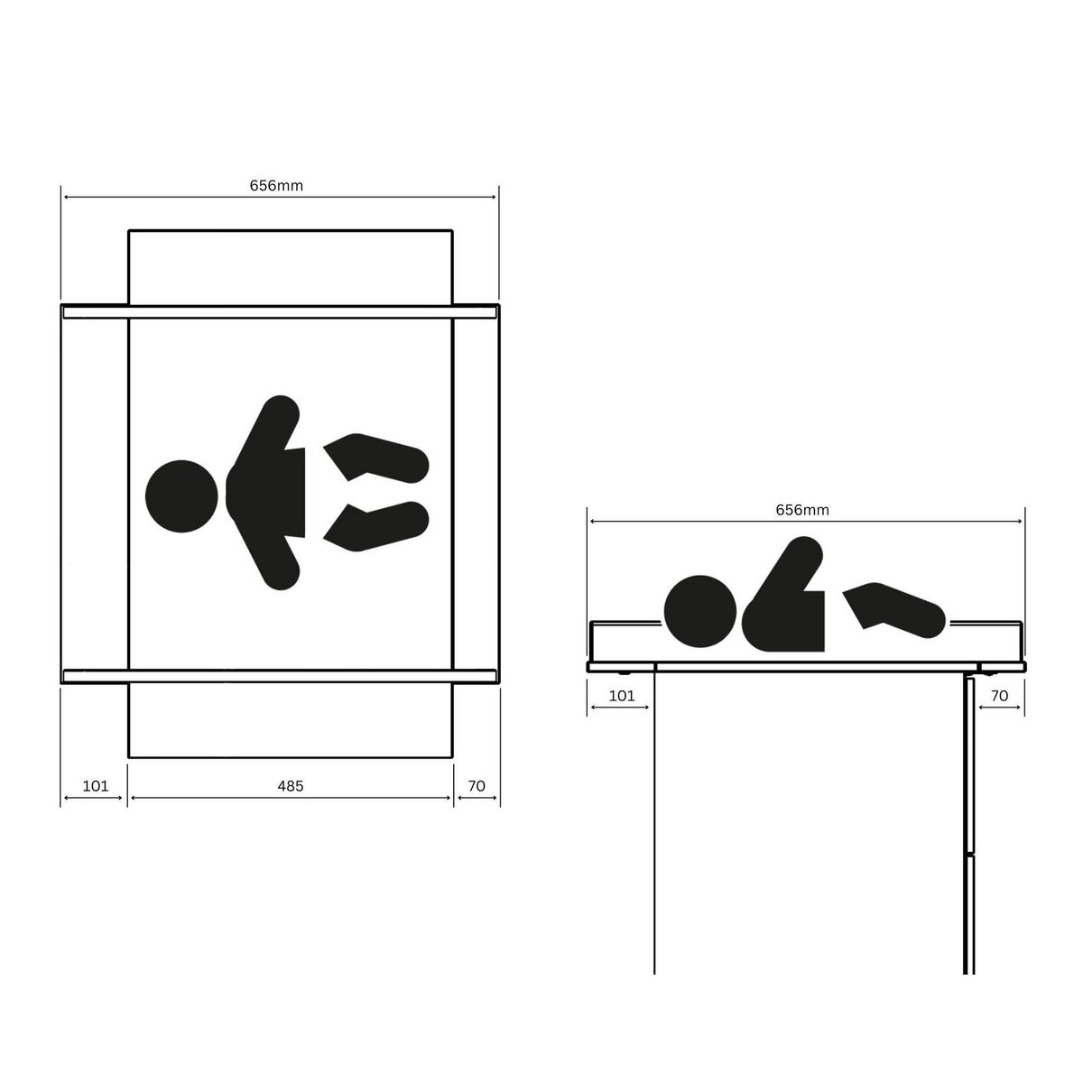AT4 Commode à langer 3 tiroirs en bois PIRATE Blanc et Hêtre