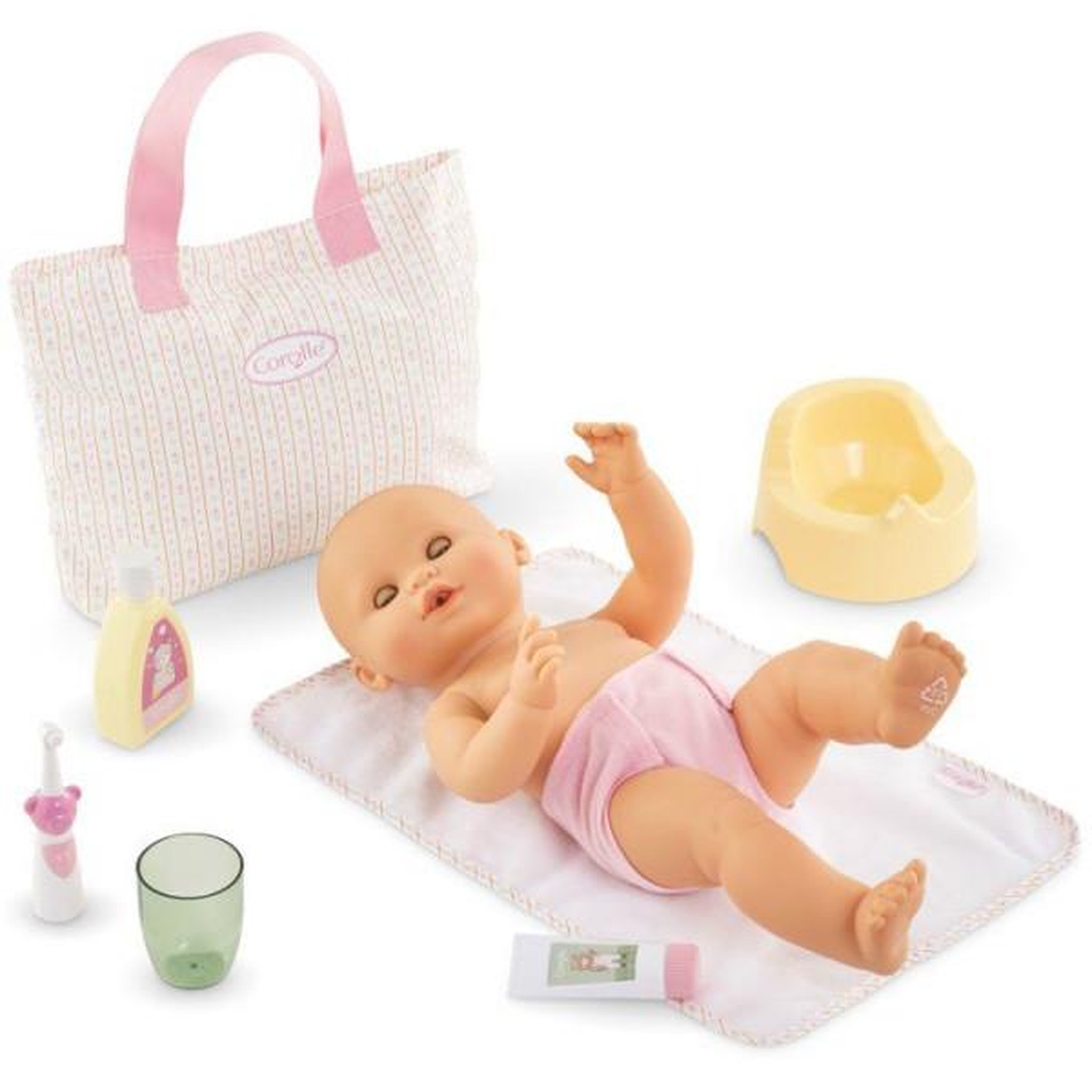 Voir la diapositive 3 : Corolle Mes Accessoires Poupons 30/36cm - COROLLE - Coffret Accessoires à Langer - Motif Tulipes