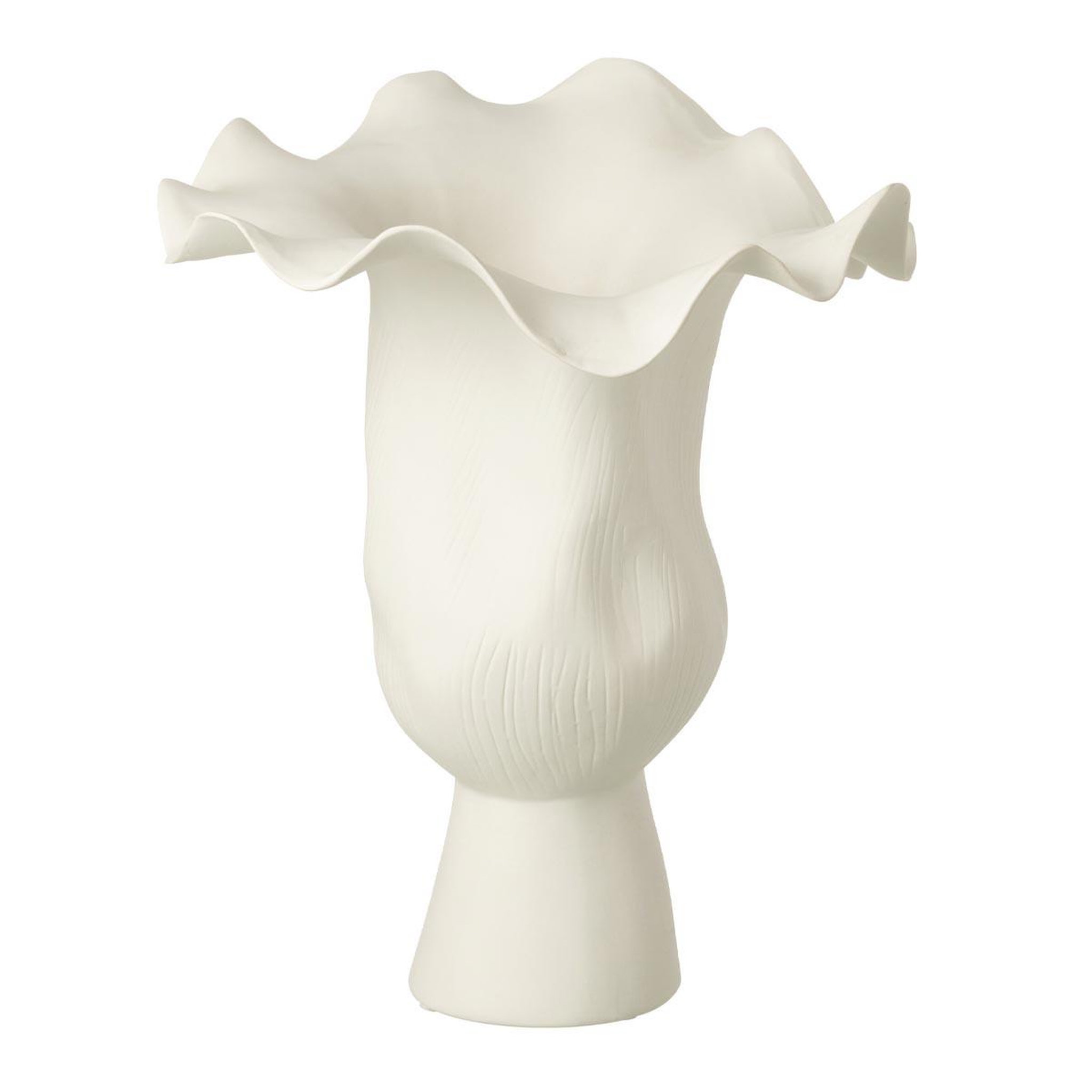 J-LINE Vase irrégulier en céramique  helix  43cm blanc