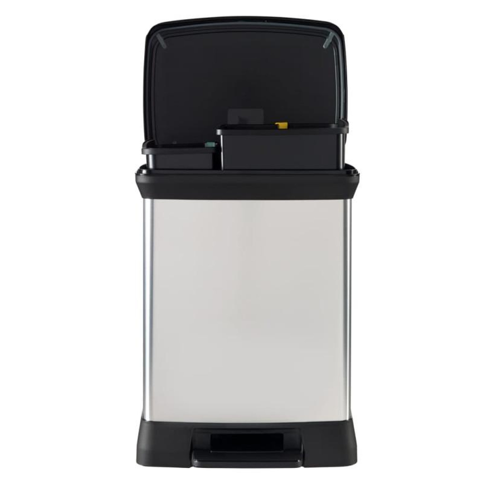 Voir la diapositive 4 : CURVER Curver Poubelle duo à pédale Deco 10L+18L Argenté
