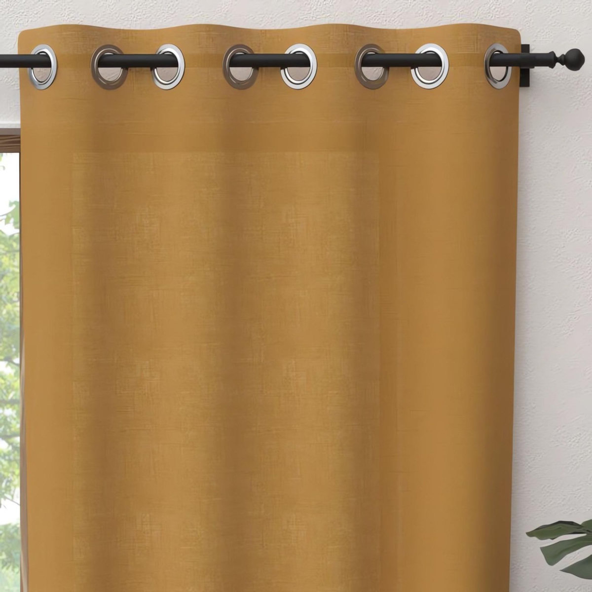 SOLEIL D'OCRE Rideau à oeillets pur coton PANAMA, par Soleil d'Ocre