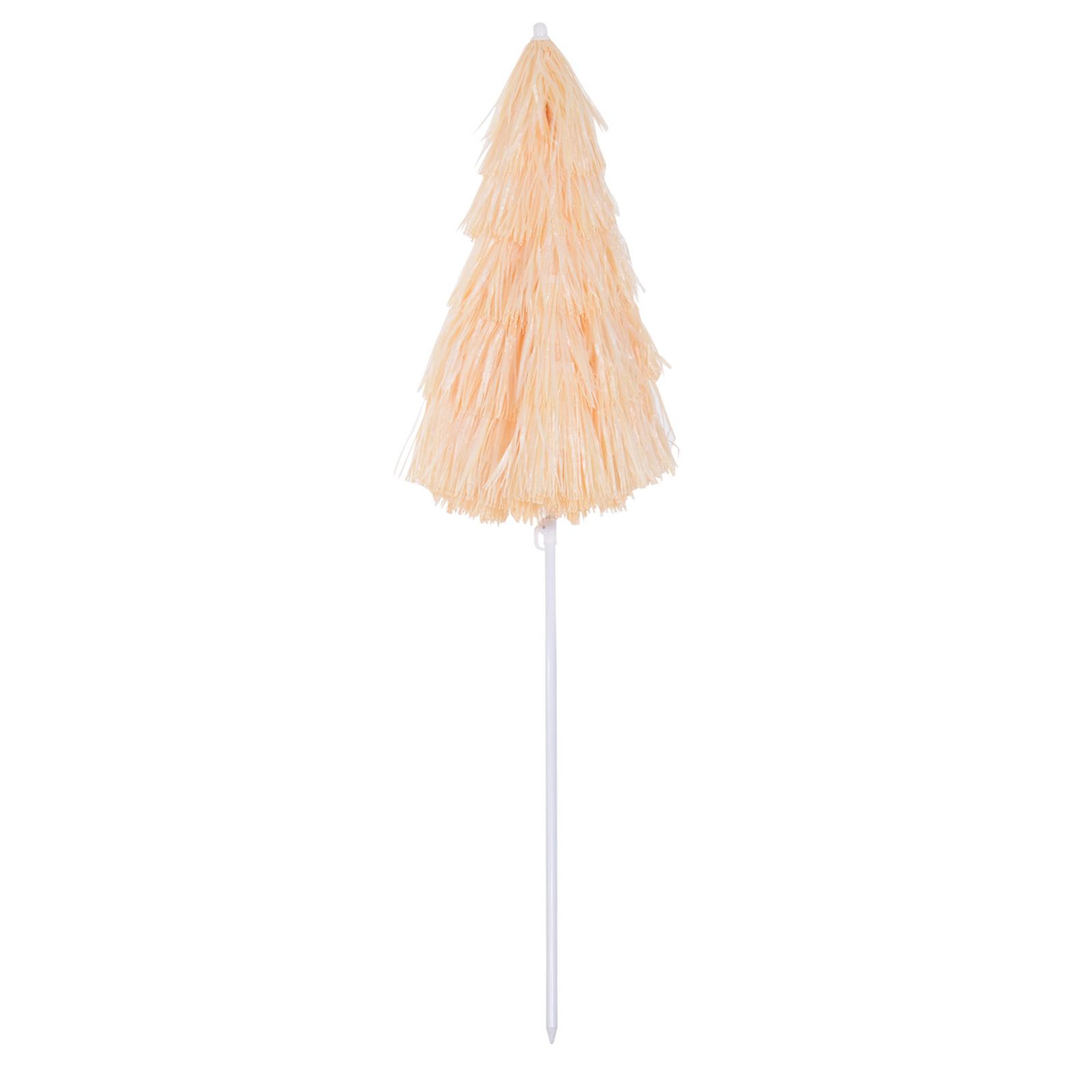 Voir la diapositive 4 : OUTSUNNY Parasol de plage jardin design hawai 160 cm raphia artificiel beige