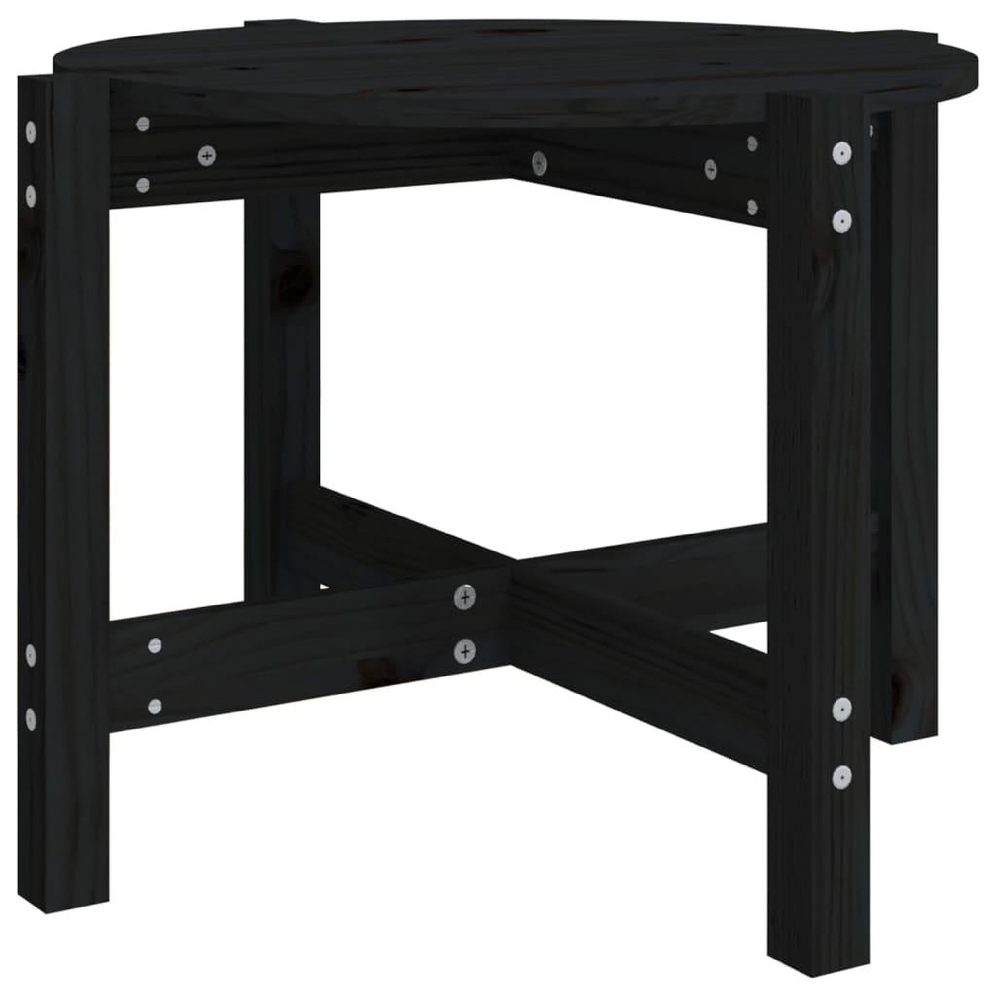 Voir la diapositive 2 : VIDAXL Table basse Noir Ø 62,5x45 cm Bois massif de pin