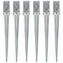 Voir la diapositive 1 : VIDAXL Piquets au sol 6 pcs Argente 8x8x76 cm Acier galvanise