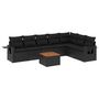 Voir la diapositive 2 : VIDAXL Salon de jardin 8 pcs avec coussins noir resine tressee