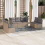 Voir la diapositive 1 : VIDAXL Salon de jardin avec coussins 7 pcs beige resine tressee