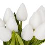 Voir la diapositive 3 : ATMOSPHERA Composition Artificielle de Tulipes  Hector  28cm Blanc