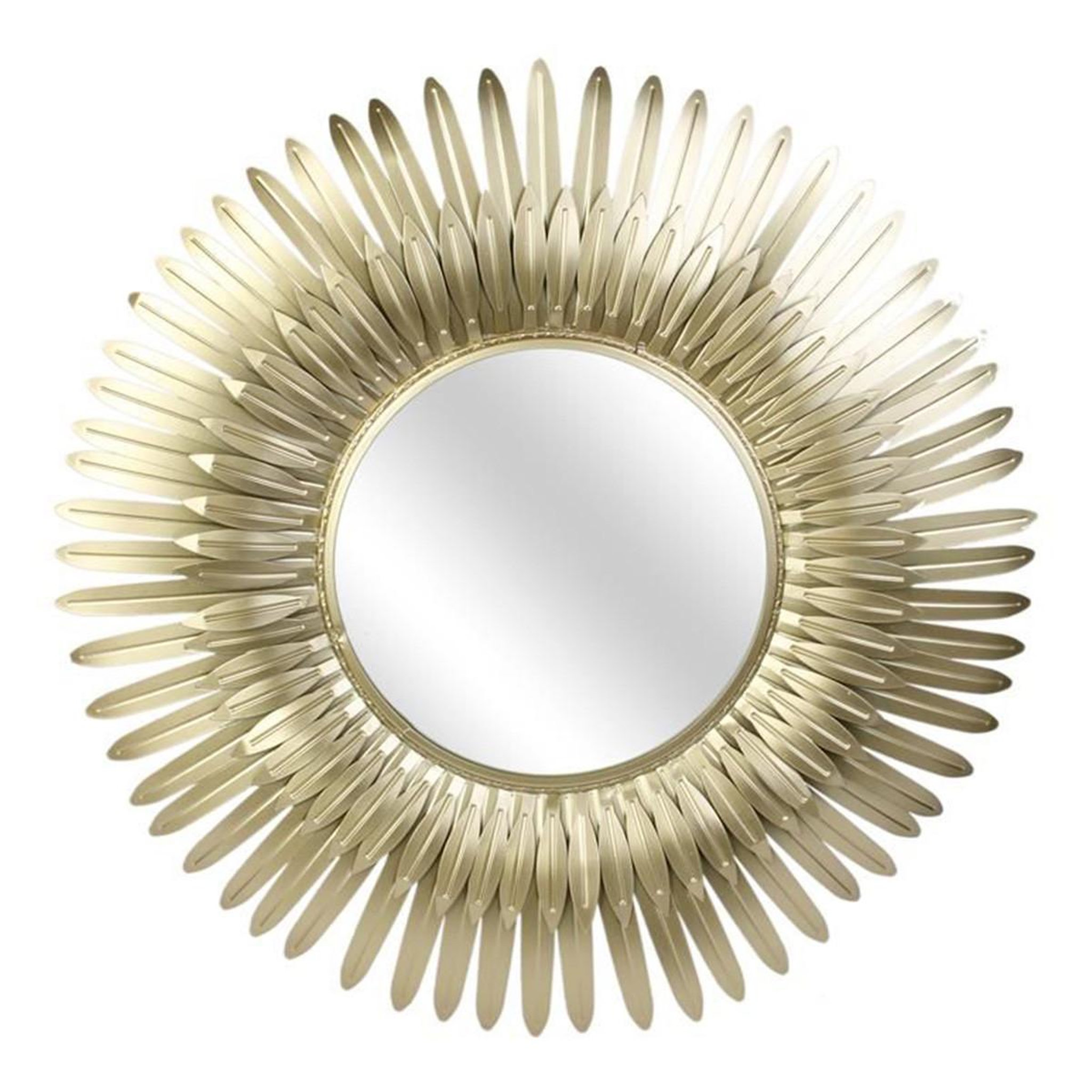 The Home Deco Factory Miroir Mural Design  Plumes  53cm Or
