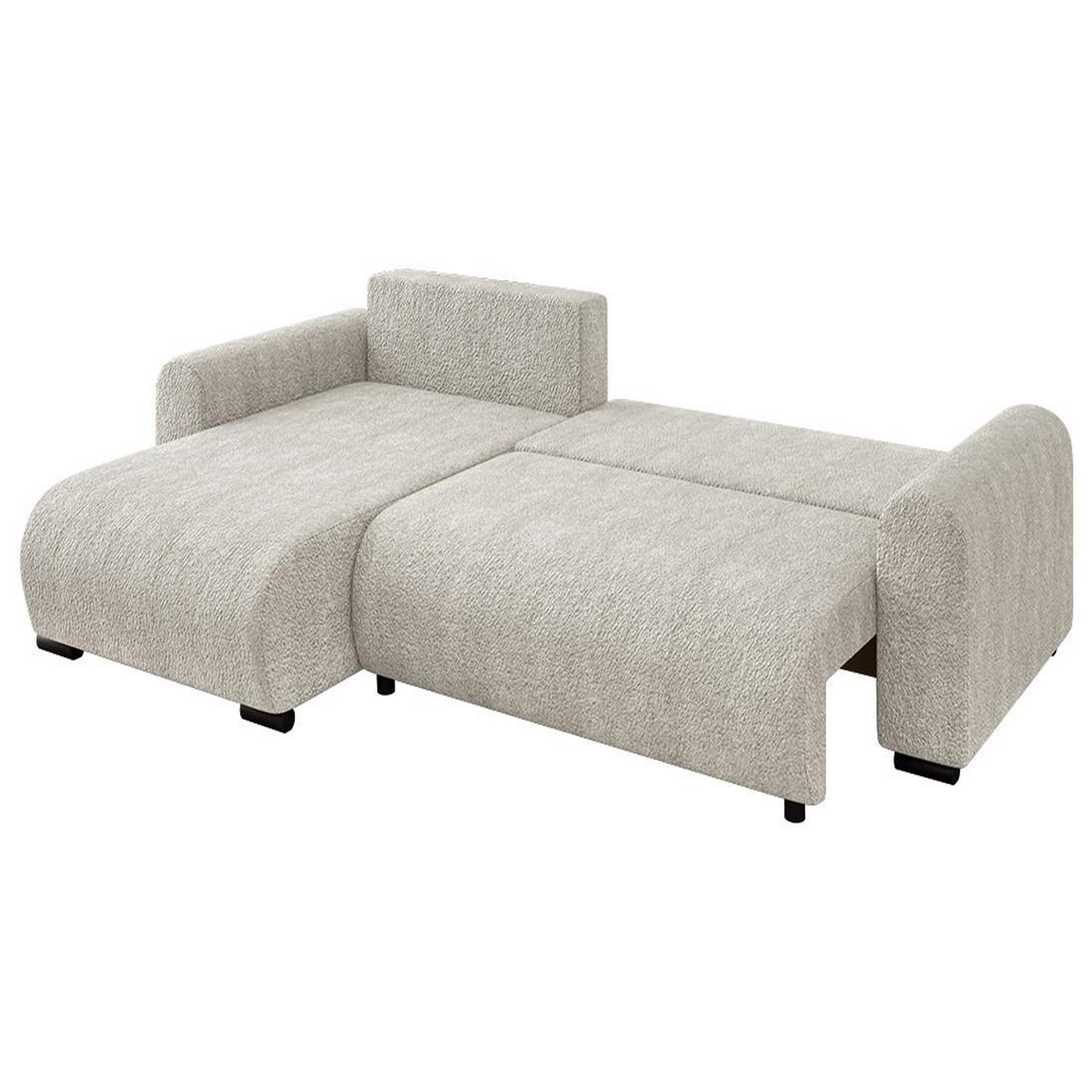 Voir la diapositive 2 : BEST MOBILIER Rosalie - canapé d'angle réversible 4 places convertible avec coffre en tissu bouclette
