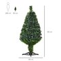 Voir la diapositive 3 : HOMCOM Sapin de Noël artificiel lumineux fibre optique multicolore + support pied Ø 48 x 90H cm 90 branches vert