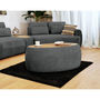 Voir la diapositive 2 : BEST MOBILIER Mahina - table basse ovale - en tissu bouclette et plateau effet bois - 114 cm