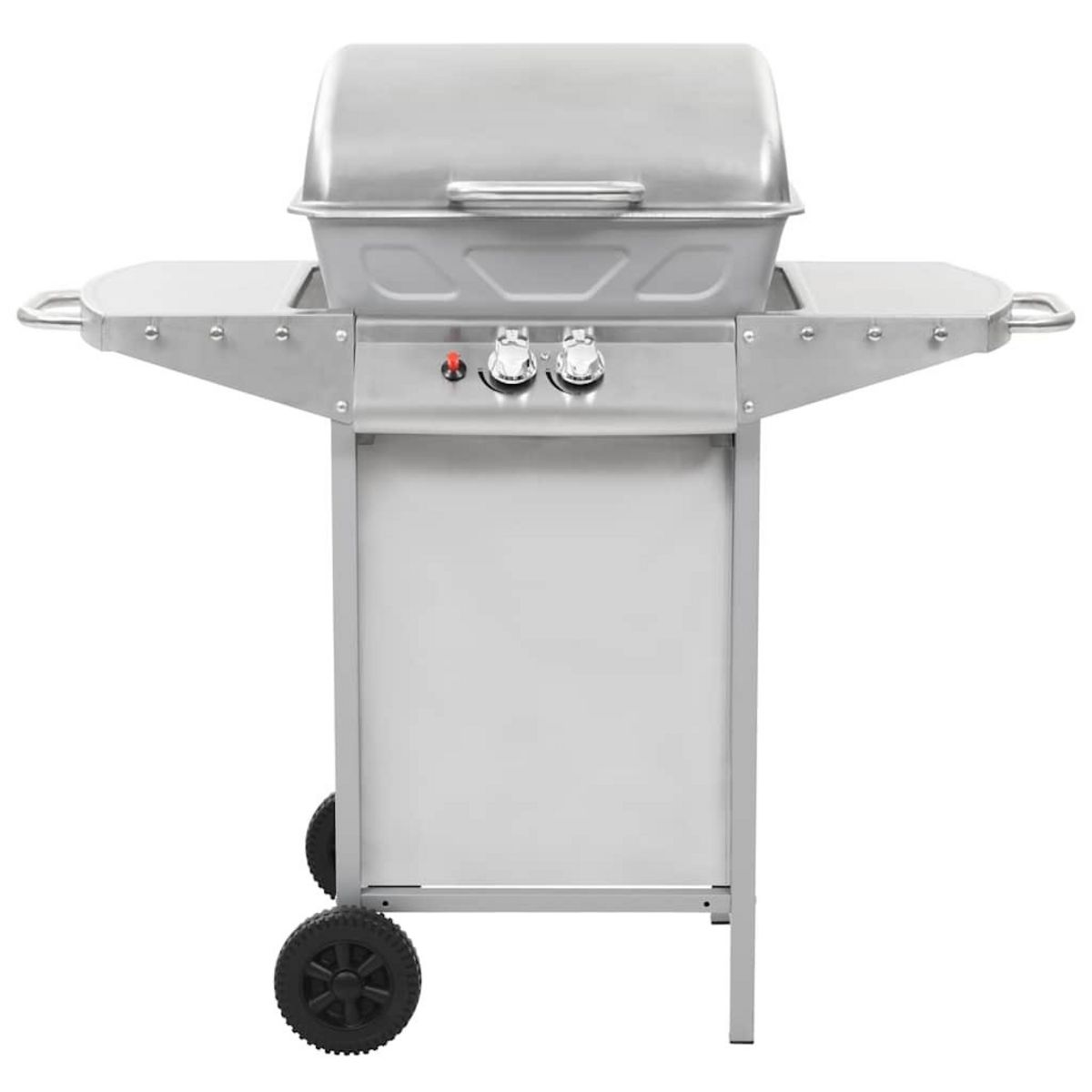 VIDAXL Barbecue a gaz avec 2 zones de cuisson Acier Argente