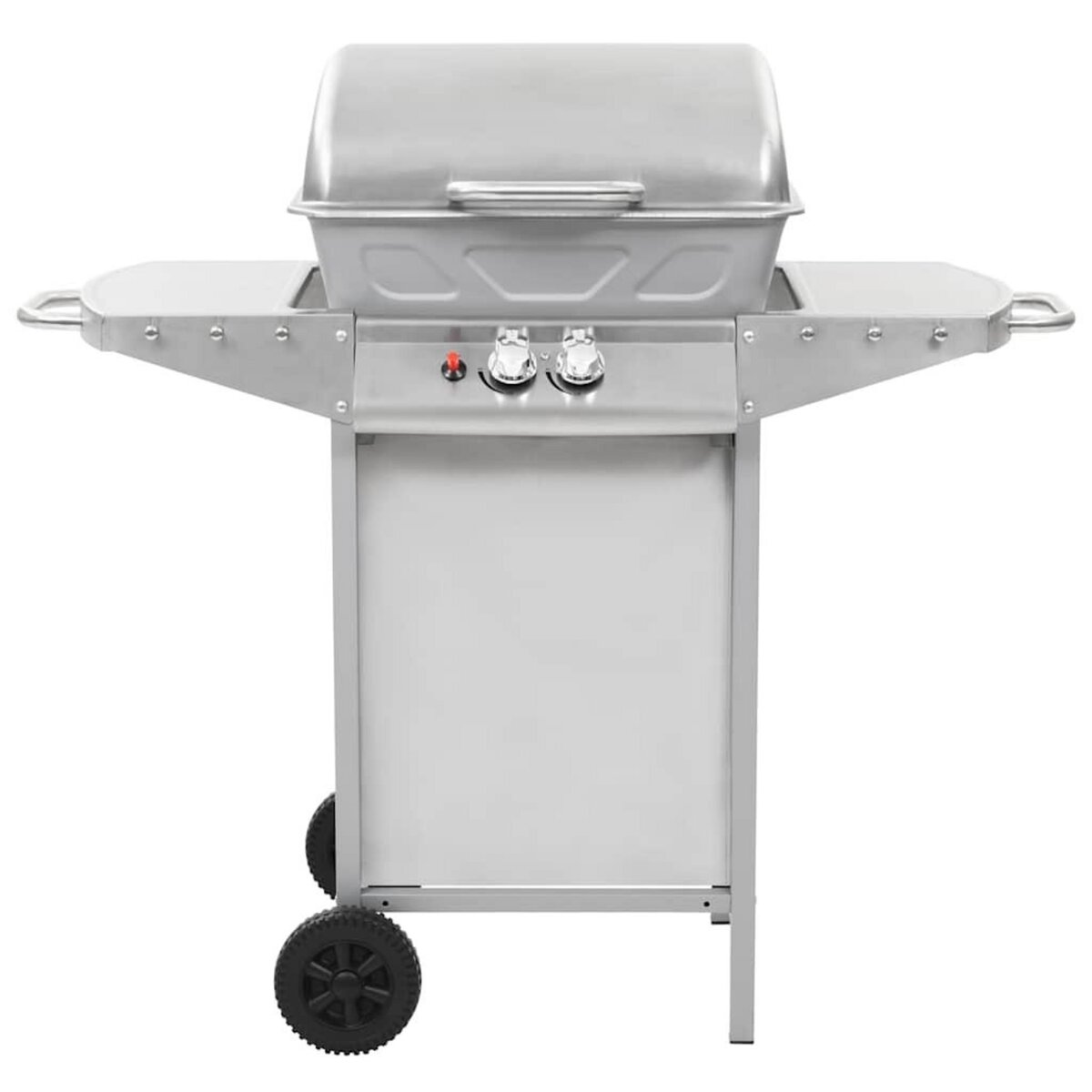 VIDAXL Barbecue a gaz avec 2 zones de cuisson Acier Argente