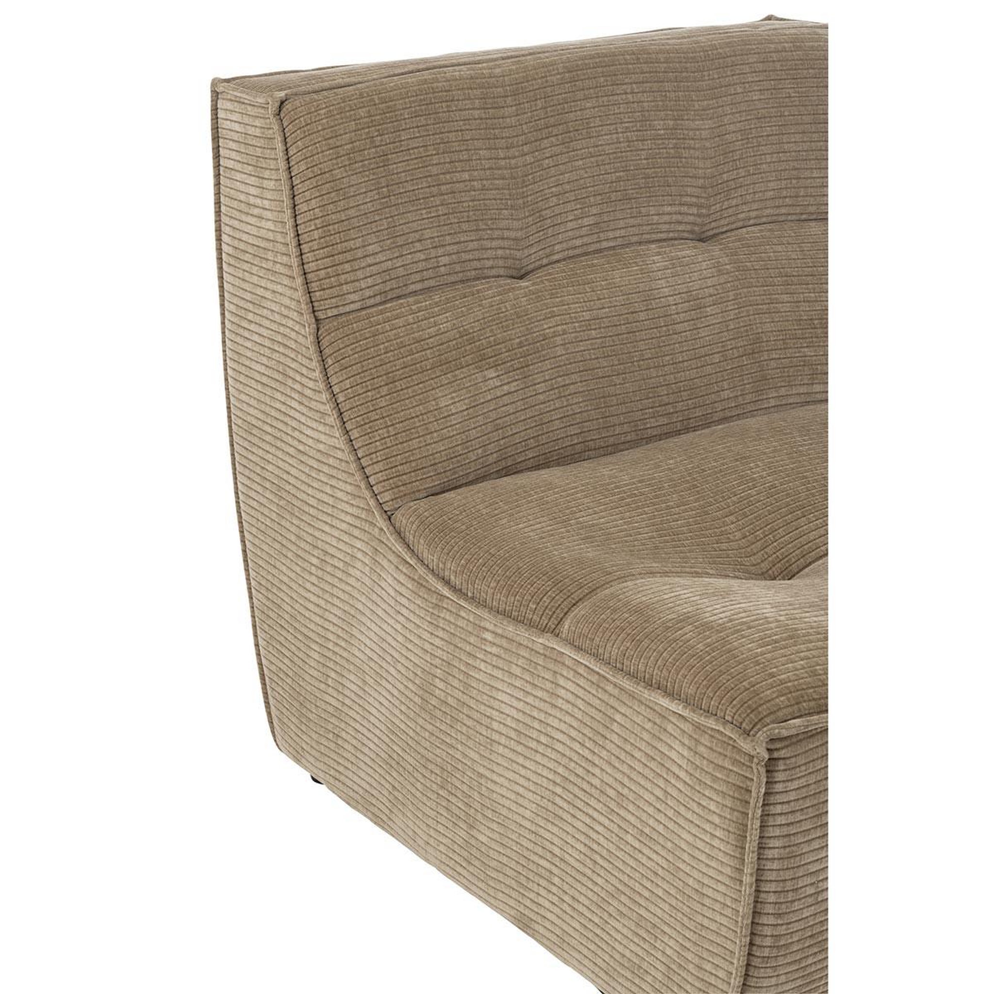 Voir la diapositive 5 : J-LINE Module canapé matelassé  grid  97cm taupe foncé