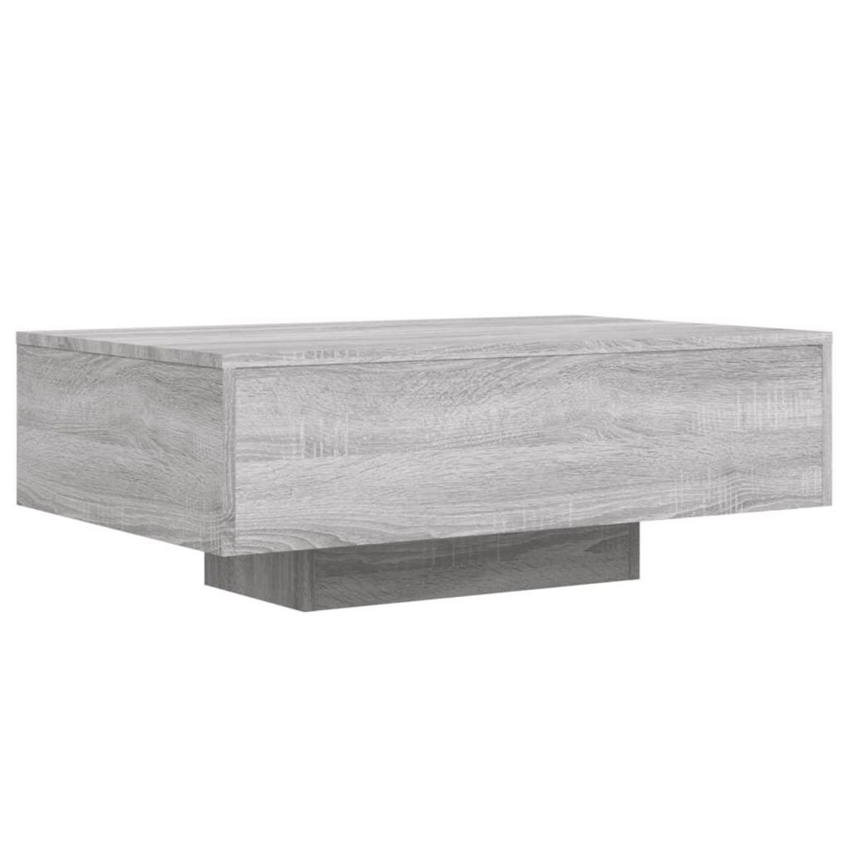 VIDAXL Table basse avec lumieres LED sonoma gris 85x55x31 cm