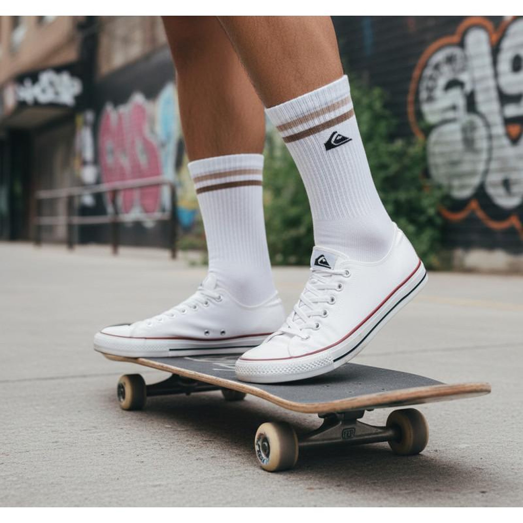 Voir la diapositive 2 : QUIKSILVER Quiksilver Pack de Chaussettes Homme Crew – Lot 6 Paires Regular Lifestyle