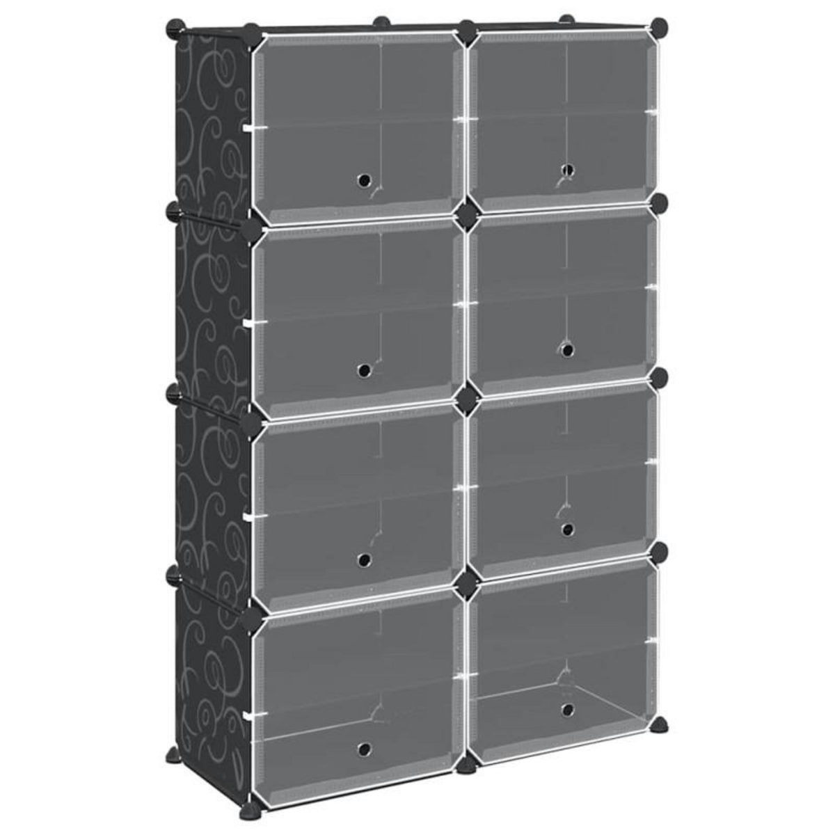 VIDAXL Cubes de rangement 8 pcs avec portes noir PP