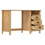 Voir la diapositive 3 : VIDAXL Bureau Hill avec 3 tiroirs 120x50x74 cm Pin solide