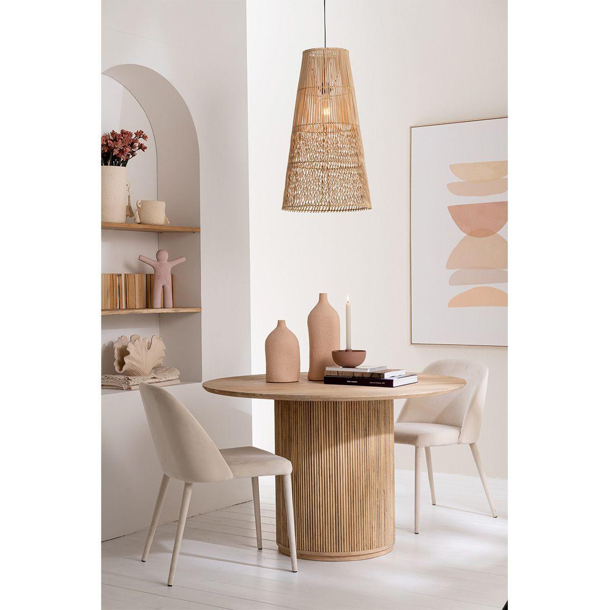 Voir la diapositive 5 : J-LINE Lampe suspension en rotin  alix  75cm naturel