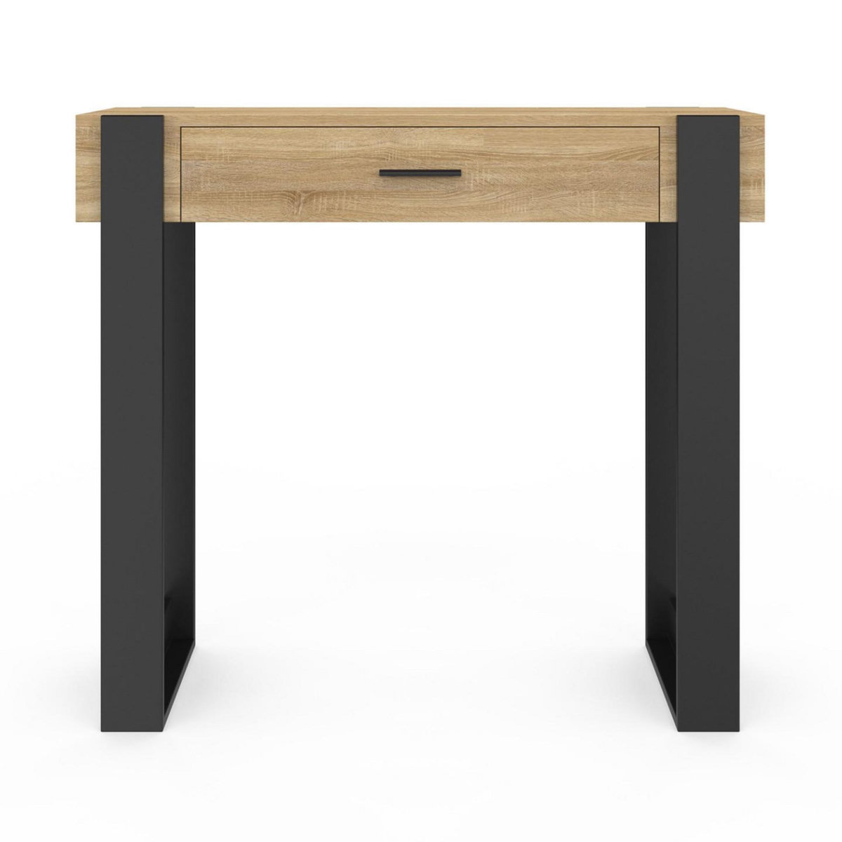 ID MARKET Console 1 tiroir PHOENIX bois et noir