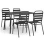 Voir la diapositive 2 : VIDAXL Ensemble a manger de jardin 5 pcs anthracite acier