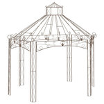 VIDAXL Pavillon de jardin Marron antique 400x258x378 cm Fer