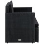 Voir la diapositive 3 : VIDAXL Canape de jardin a 2 places avec coussins Noir Resine tressee
