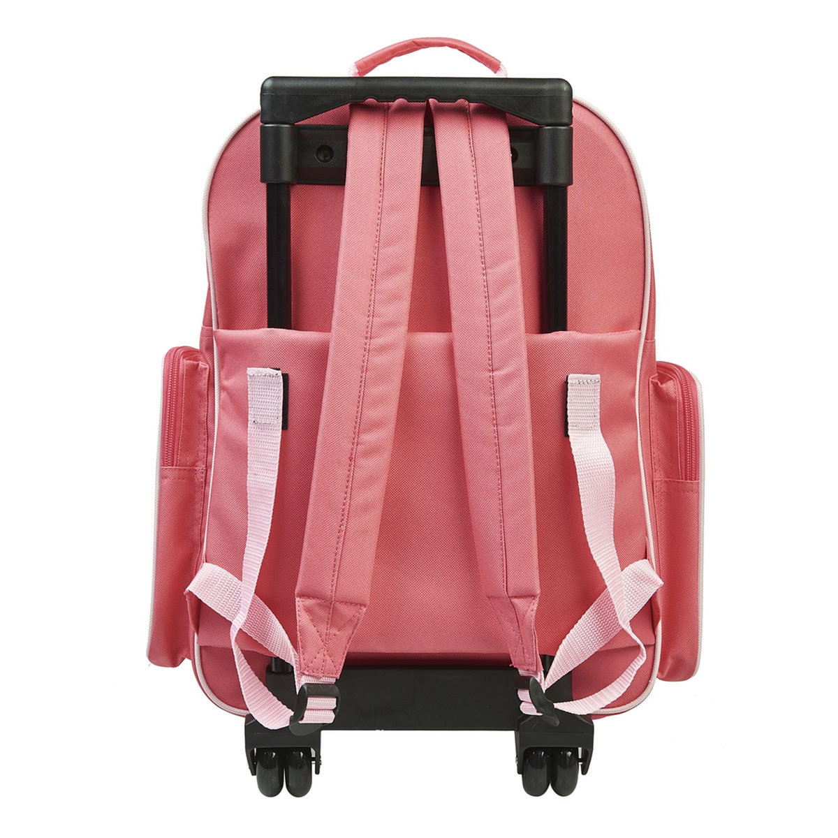 AUCHAN Sac à dos à roulettes rose