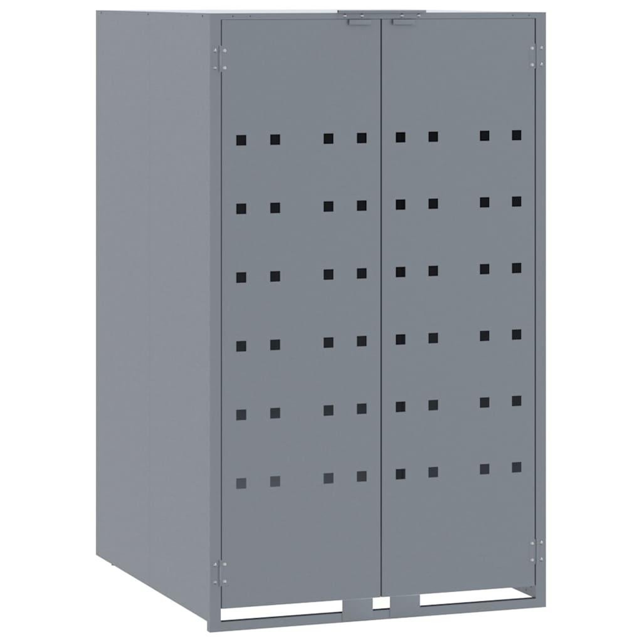 Voir la diapositive 2 : VIDAXL Rangement a roulettes pour poubelles pour bac unique gris acier