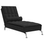 Voir la diapositive 2 : VIDAXL Chaise longue de massage avec traversin noir tissu