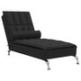 Voir la diapositive 2 : VIDAXL Chaise longue de massage avec traversin noir tissu