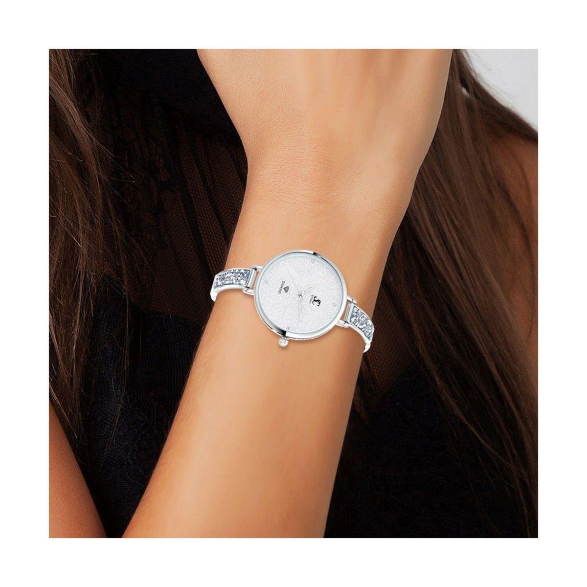 SC CRYSTAL Montre Nola SC Crystal ornée de 4 Cristaux scintillants