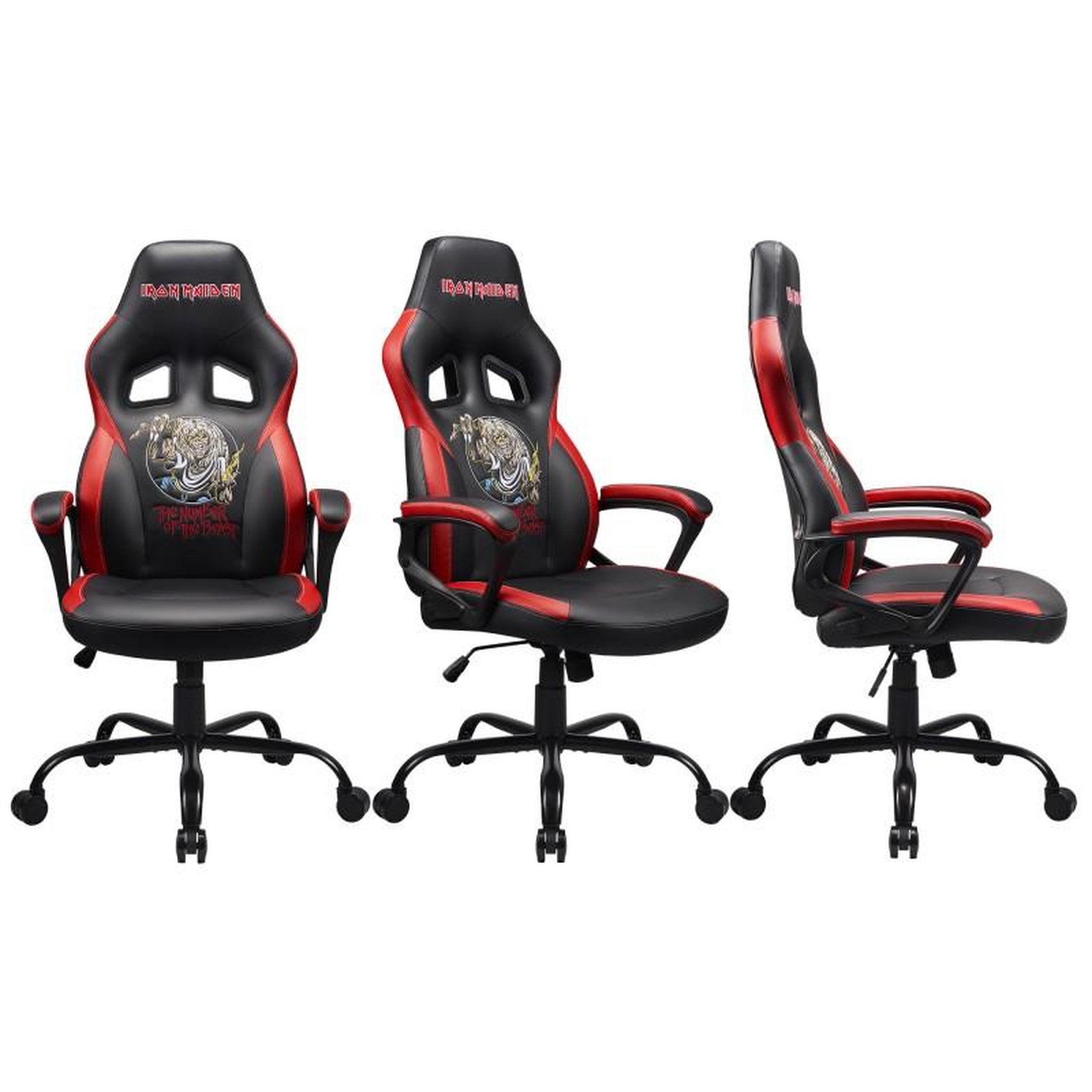 Voir la diapositive 5 : Subsonic Chaise gaming Iron Maiden, fauteuil gamer Noir taille L