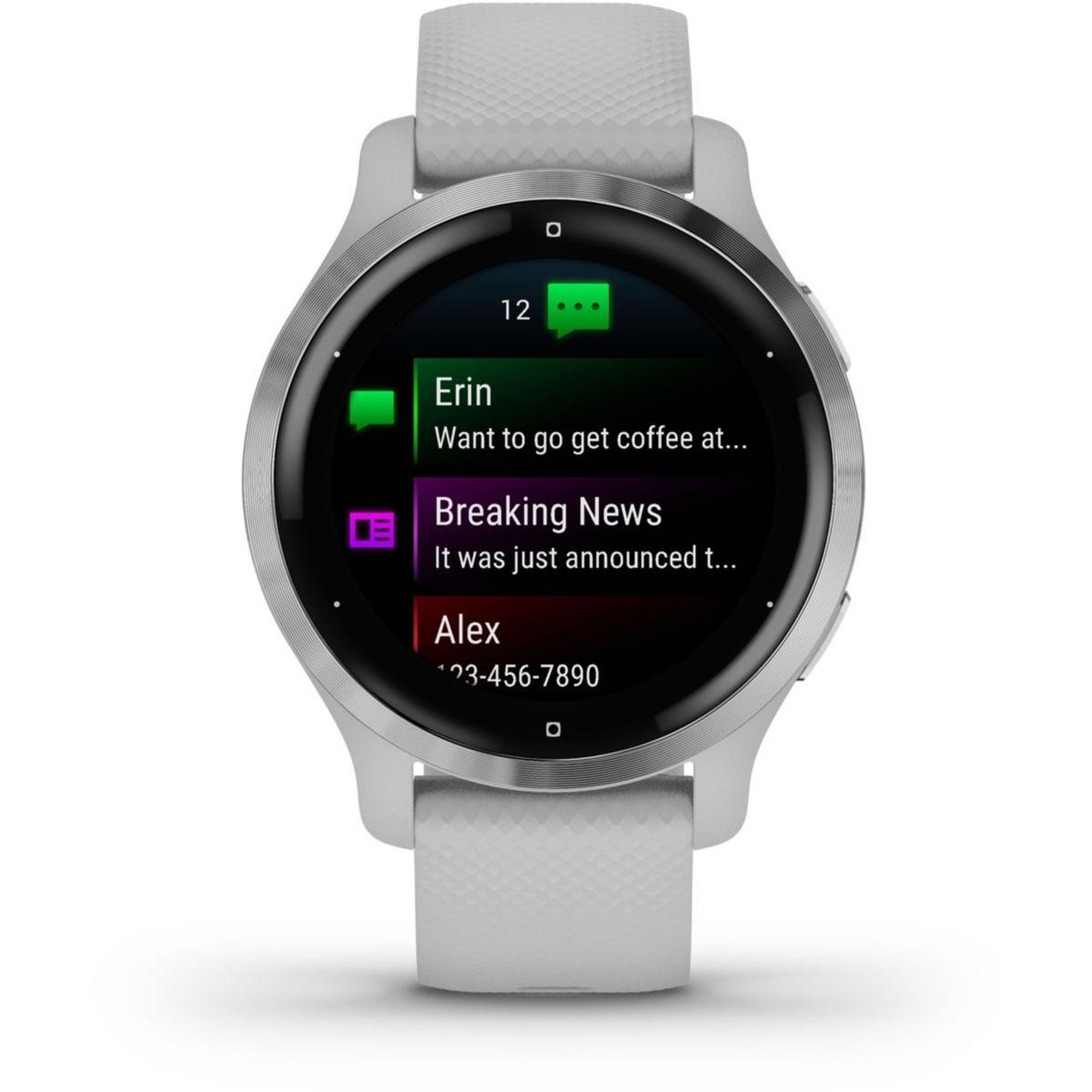 Voir la diapositive 4 : GARMIN Montre sport Venu 2S Silver avec bracelet gris clair