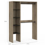Voir la diapositive 4 : ID MARKET Dressing d'angle modulable L. 90 / 127 cm MELMAN double penderie + étagères bois et noir